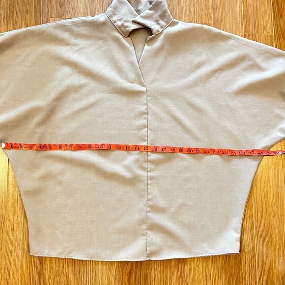 Rookie Beige Collared Blouse with Tied Cuffs - Picture 9 of 9